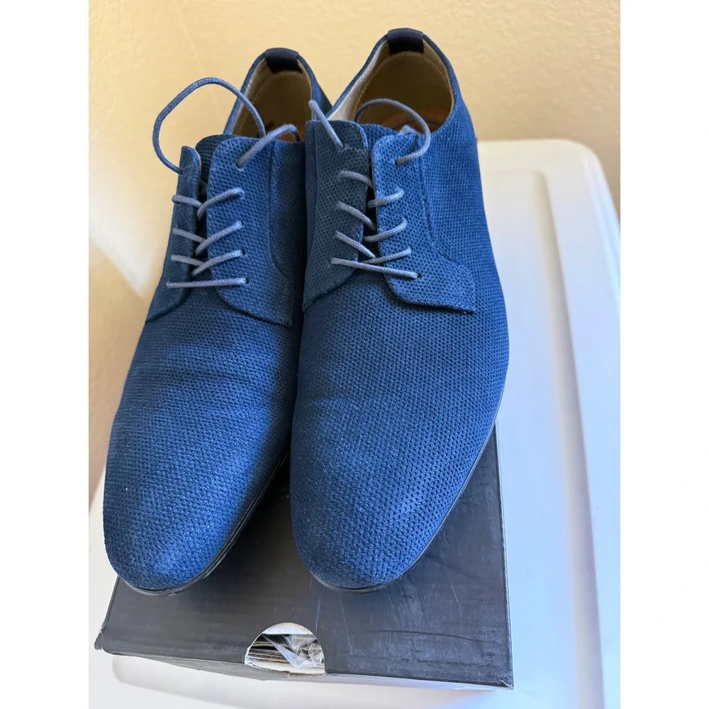 Aldo Clinttun Navy Blue Textured Oxford Dress Shoes Mens 10